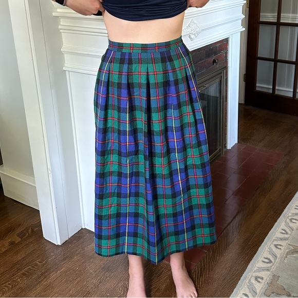 Vintage J.G. Hook Women’s Tartan Plaid Wool Midi Skirt - Picture 7 of 14